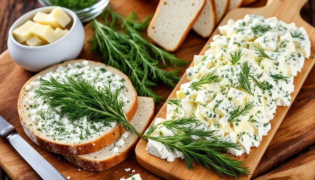 Appetizer with Dill & Garlic Chevre Cheese