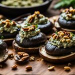 Blue Cheese-Stuffed Portobello Mushrooms with Walnut Pesto Recipe