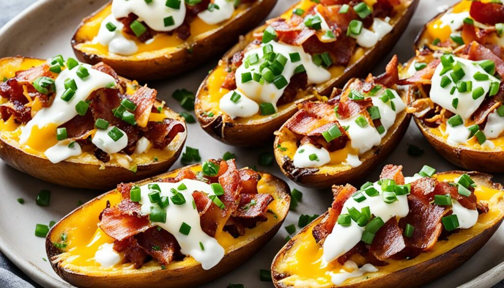 Cheese and Bacon Loaded Potato Skins Image