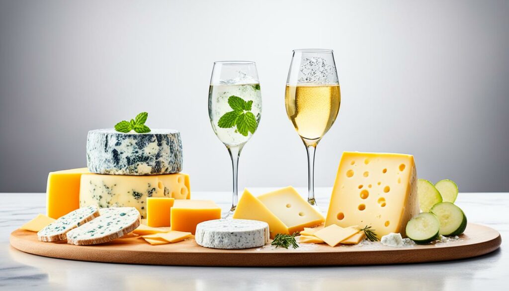 Cheese with Sparkling Water
