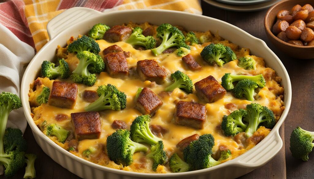 Cheesy Broccoli Sausage Casserole Recipe