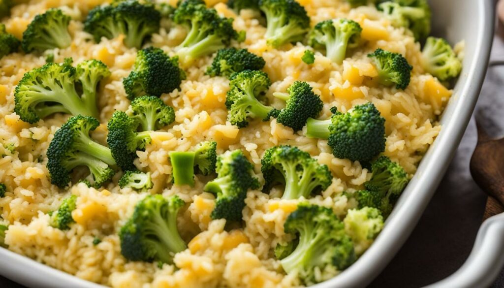 Creamy Cheesy Broccoli Rice Casserole