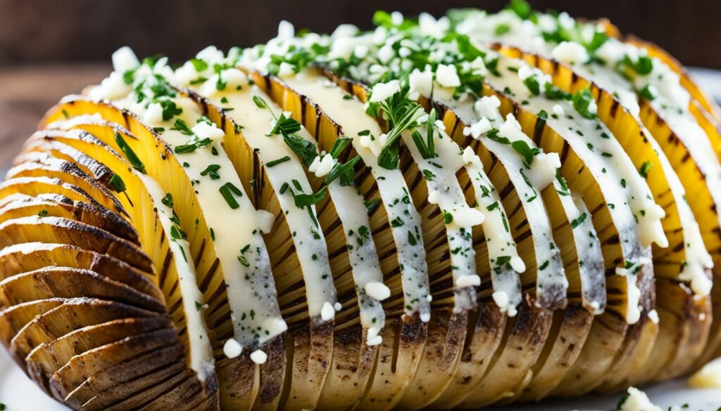 Hasselback potatoes with garlic and Parmesan