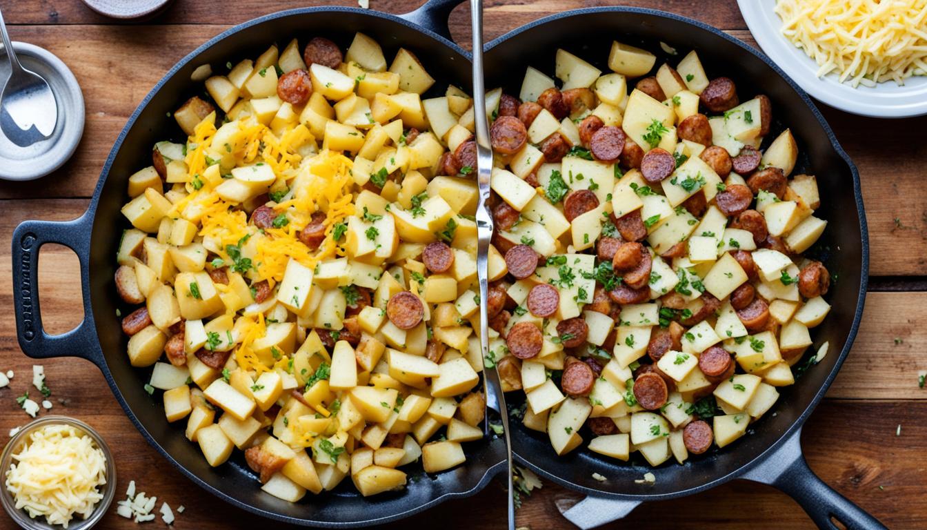 Easy Cheesy Sausage & Potato Skillet Recipe