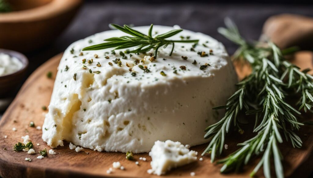 Traditional goat ricotta cheese