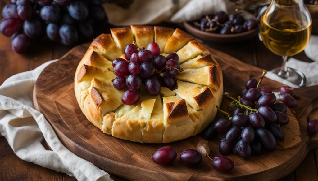 baked brie with roasted grapes