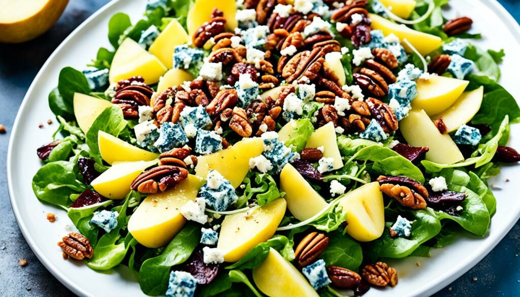 blue cheese and pear salad with candied pecans recipe