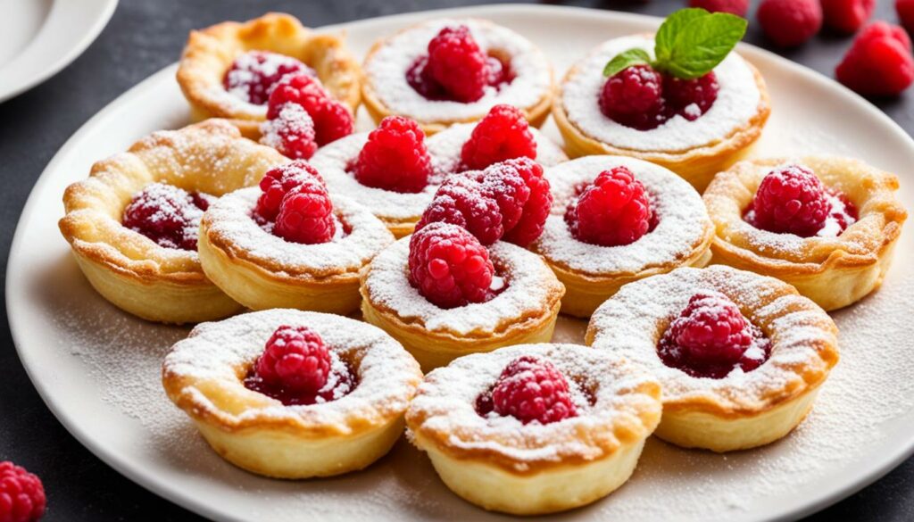 brie and raspberry jam puff pastry bites