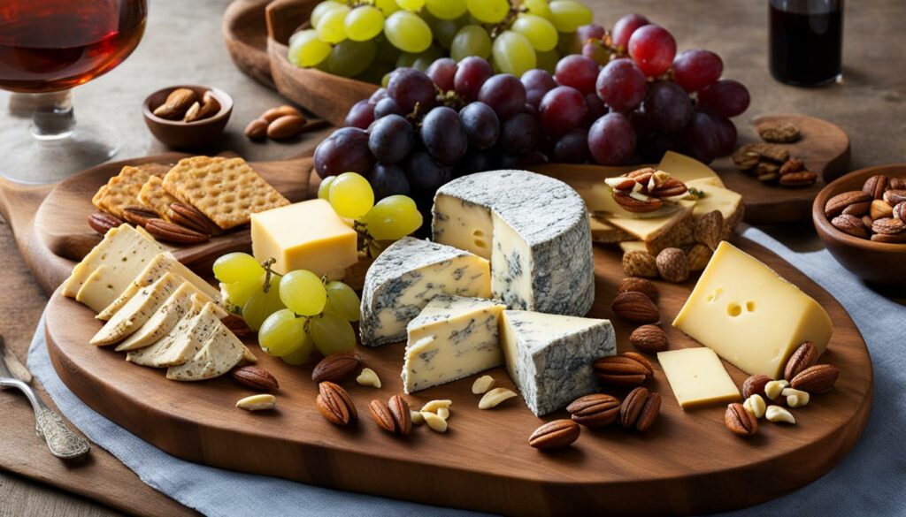 cheese platter with Big Woods Blue cheese