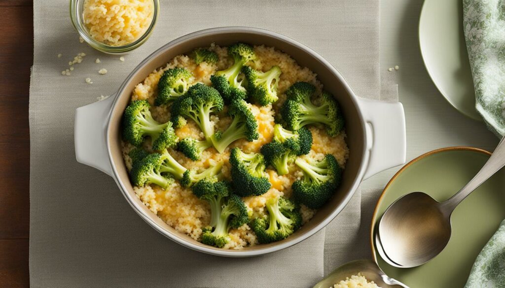 childhood favorite lunch lady broccoli cheese and rice casserole