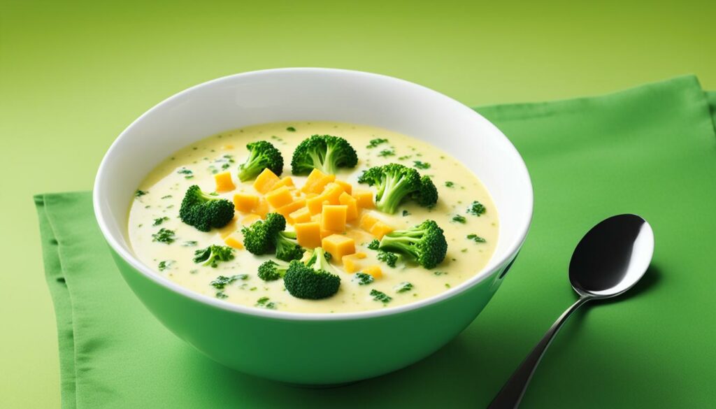 creamy cheddar and broccoli soup image