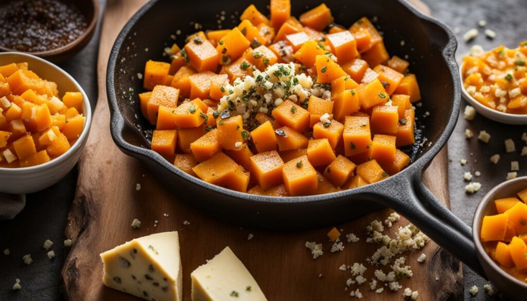 culinary techniques for enhancing butternut squash and cheese dishes