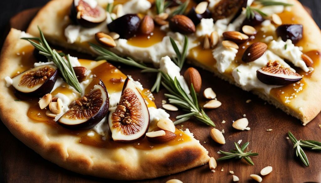 goat cheese and honey flatbread toppings