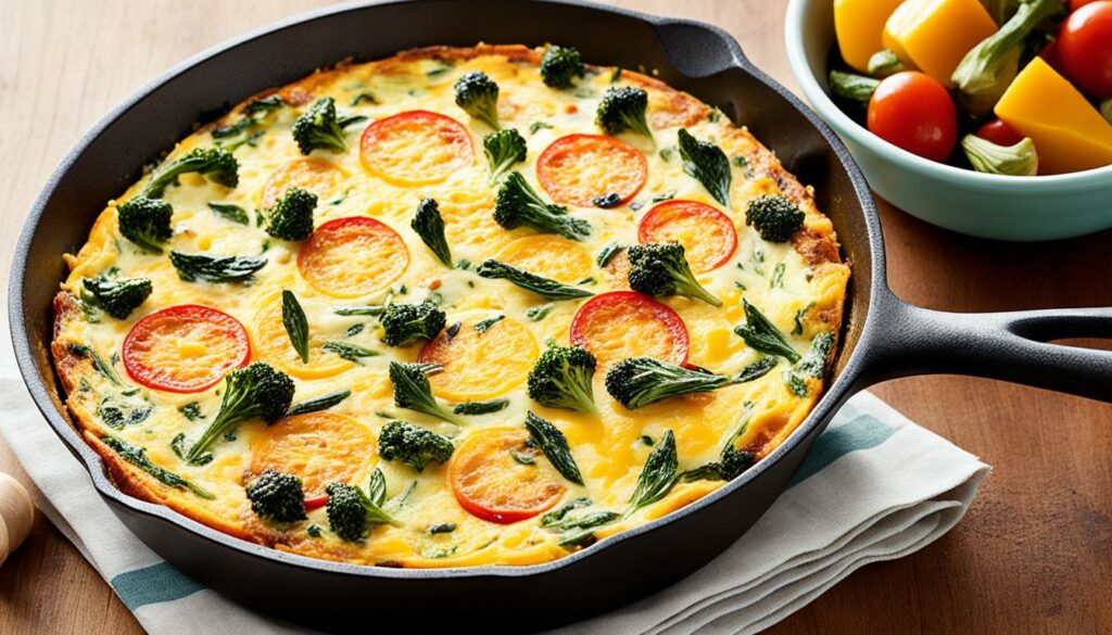 mixed cheese and roasted vegetable frittata recipe