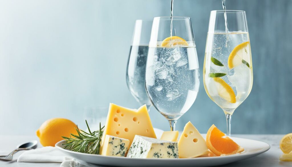 pairing cheese with sparkling water