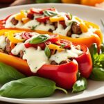 provolone and Italian sausage stuffed peppers recipe