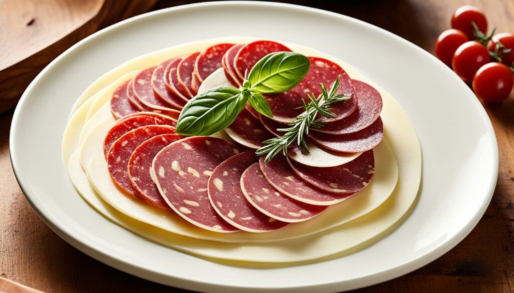 provolone and salami appetizer