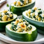 Ricotta & Spinach Stuffed Zucchini Boats Recipe