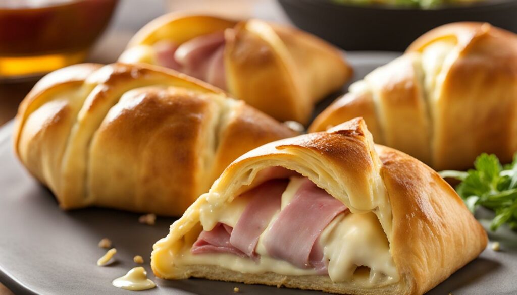 savory crescent rolls with ham and fontina