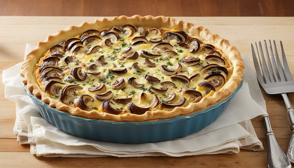 step-by-step camembert and mushroom quiche