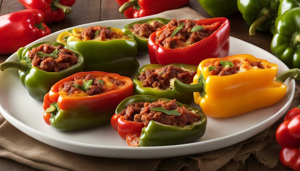 stuffed bell peppers with Italian sausage and provolone
