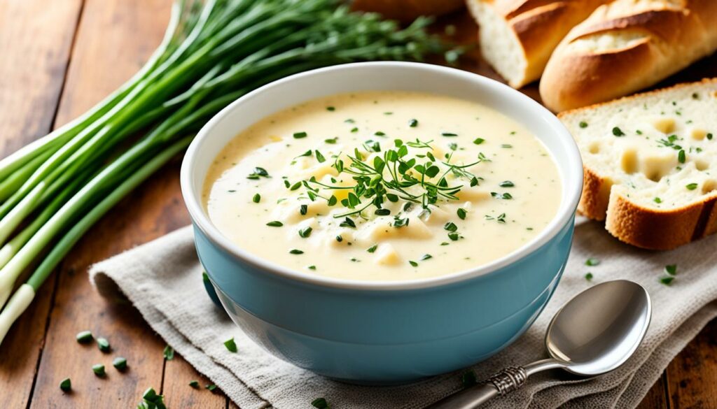 vegetarian potato cheddar soup