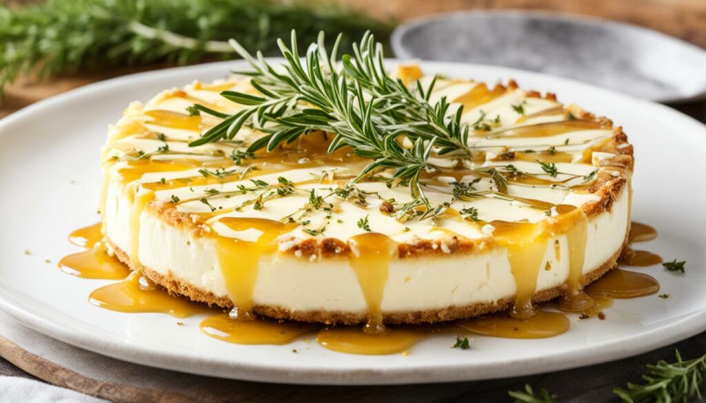 almond crusted brie with honey and thyme