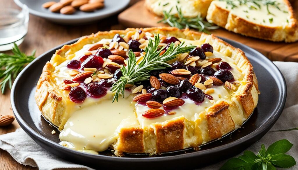 baked brie with almonds and honey