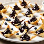 Blueberry & Cream Cheese Wontons with Chocolate