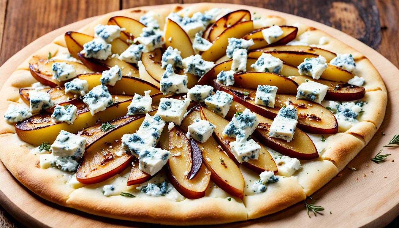 Caramelized Pear And Blue Cheese Flatbread Recipe