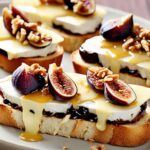 fig and brie crostini with honey walnut topping