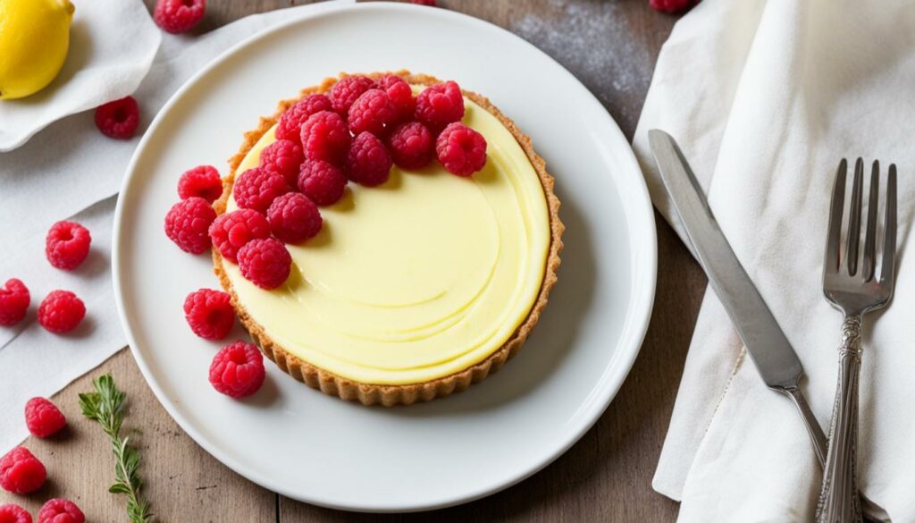 lemon and raspberry tart image