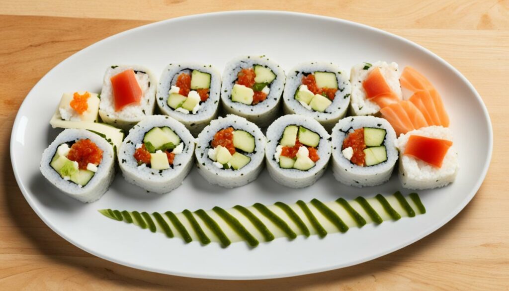sushi rolls with infused flavors