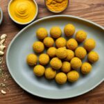 turmeric and ginger spiced cashew cheese balls