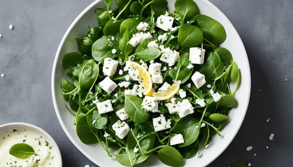watercress and goat cheese salad with lemon dressing